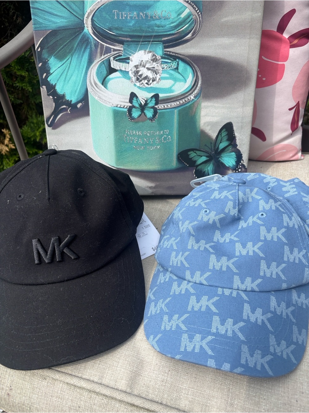 Winners Choice:Michael Kors Black or Light Blue Denim Monogram Baseball Caps NWT